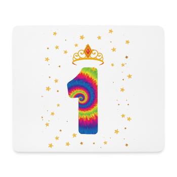 1st birthday Krone | Tie Dye Themed Birthday | - Mouse Pad (horizontal) - white - Front