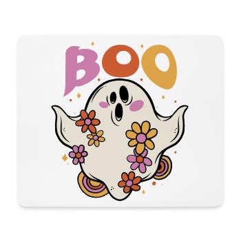 Boo Spooky Floral Flower-lover Ghost Halloween - Mouse Pad (horizontal) - white - Front