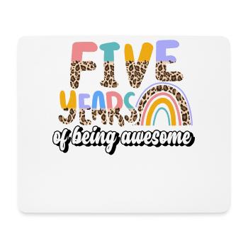 Five Years Awesome Animal Skin Pattern Birthday - Mouse Pad (horizontal) - white - Front