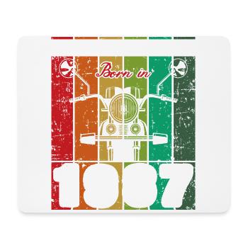 Best Of 80's Geboren 1987 Klassisches Motorrad - Mousepad (Querformat) - Weiß - Vorne