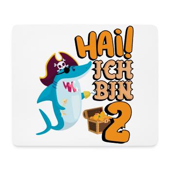 Hai! Ich Bin 2 Einäugige Piratenhaie 2. Geburtstag - Mousepad (Querformat) - Weiß - Vorne