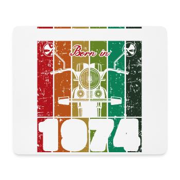 Best Of 70's Born 1974 Classic Motorcycle - Mouse Pad (horizontal) - white - Front