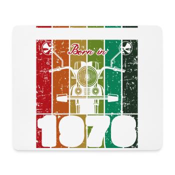 Best Of 70's Born 1976 Classic Motorcycle - Mouse Pad (horizontal) - white - Front