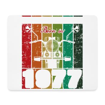 Best Of 70's Born 1977 Classic Motorcycle - Mouse Pad (horizontal) - white - Front
