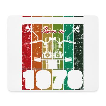 Best Of 70's Born 1978 Classic Motorcycle - Mouse Pad (horizontal) - white - Front