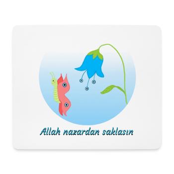 Nazar Evil Eye Protective Amulet Butterfly - Mouse Pad (horizontal) - white - Front