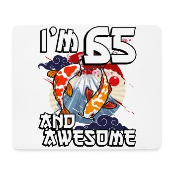 Ich Bin 65 Und Awesome Japanischer Karpfen Koi - Mousepad (Querformat) - Weiß - Vorne