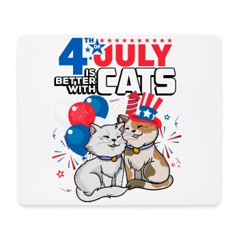 Der 4. Juli Ist Besser Mit Katzen - Mousepad (Querformat) - Weiß - Vorne
