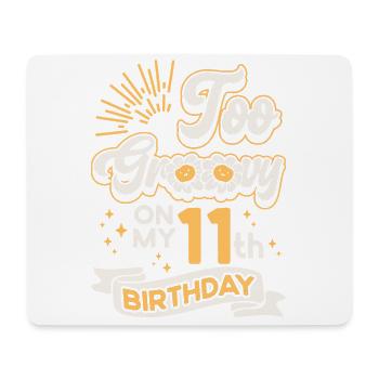 To Groovy On My 11th Birthday Onze ans - Tapis de souris (format paysage) - blanc - Devant