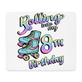 Rolling Into My 8th Birthday Quad Skater - Mousepad (Querformat) - Weiß - Vorne