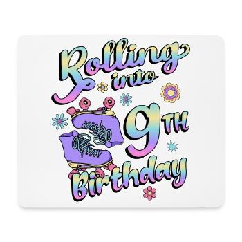 Rolling Into 9. Geburtstag Quad Skater - Mousepad (Querformat) - Weiß - Vorne