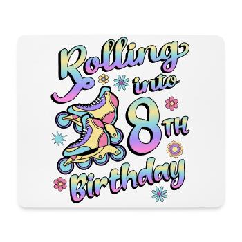 Rouler dans le 8e anniversaire Roller Skater Inline - Tapis de souris (format paysage) - blanc - Devant