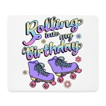 Rolling Into My Birthday Quad Skater Lila - Mousepad (Querformat) - Weiß - Vorne