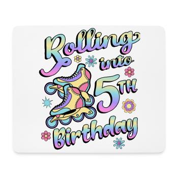 Rouler dans le 5ème anniversaire Roller Skater Inline - Tapis de souris (format paysage) - blanc - Devant