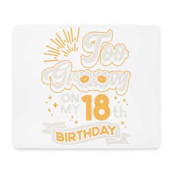 Trop groovy pour mon 18e anniversaire, dix-huit ans - Tapis de souris (format paysage) - blanc - Devant