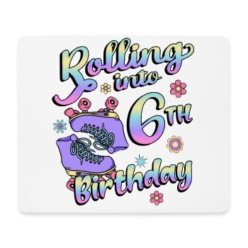 Rolling Into 6. Geburtstag Quad Skater - Mousepad (Querformat) - Weiß - Vorne