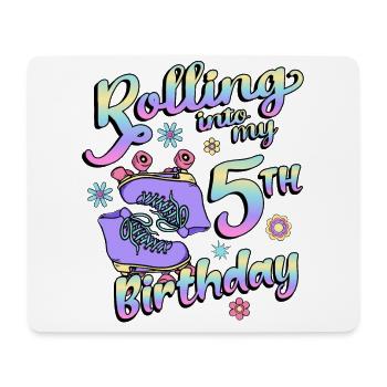 Rolling Into My 5th Birthday Quad Skater - Mousepad (Querformat) - Weiß - Vorne
