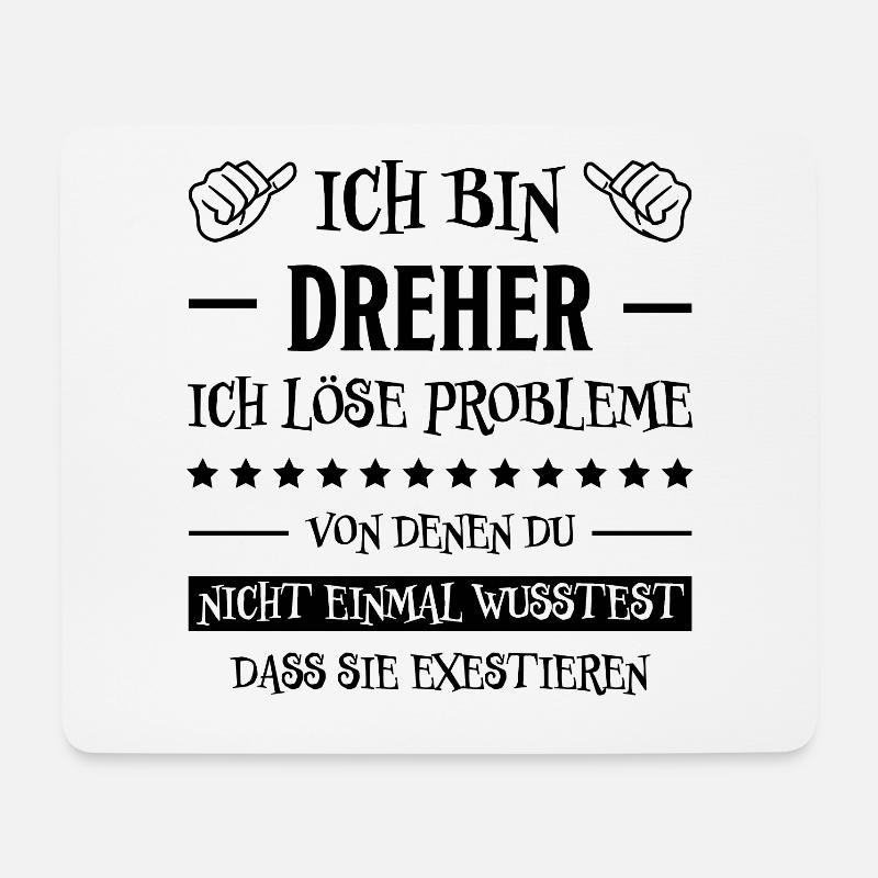Dreher Fun Spruch Drehmaschinen Dreher Geschenk - Mousepad (Querformat) - Weiß
