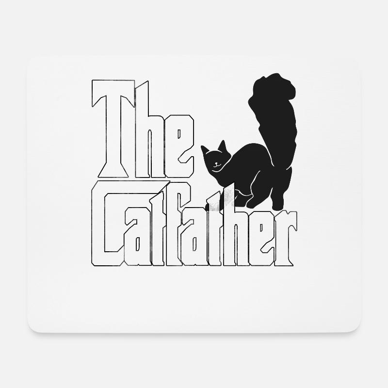 Cat Dad The Catfather Crazy Cat Father Kitty Daddy - Mousepad (Querformat) - Weiß