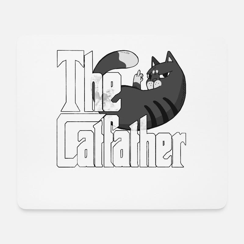 Cat Dad The Catfather Crazy Cat Father Kitty Daddy - Mousepad (Querformat) - Weiß