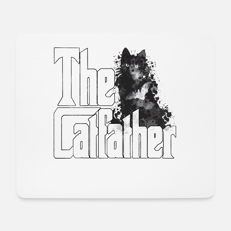 Cat Dad The Catfather Crazy Cat Father Kitty Daddy - Mousepad (Querformat) - Weiß