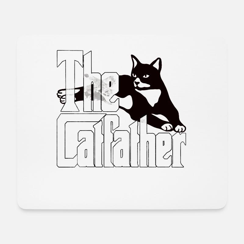 Cat Dad The Catfather Crazy Cat Father Kitty Daddy - Mousepad (Querformat) - Weiß