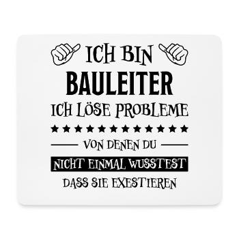 Bauleiter Job Spruch Baustelle Bauleiter Geschenk - Mousepad (Querformat) - Weiß - Vorne