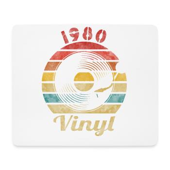 1980 Vinyle Rétro Vintage Music - Tapis de souris (format paysage) - blanc - Devant