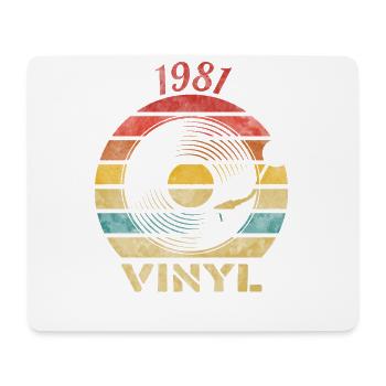 1981 Vinyl Retro Vintage Music - Mousepad (Querformat) - Weiß - Vorne