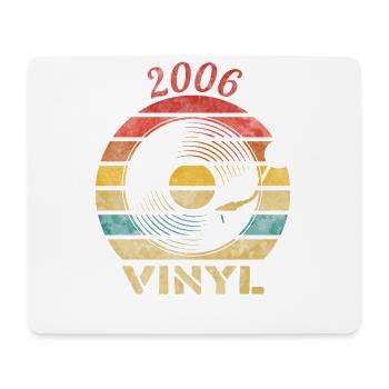 2006 Vinyle Retro Record Vintage Music - Tapis de souris (format paysage) - blanc - Devant