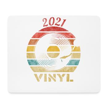 2021 Vinyle Rétro Record Vintage Music - Tapis de souris (format paysage) - blanc - Devant