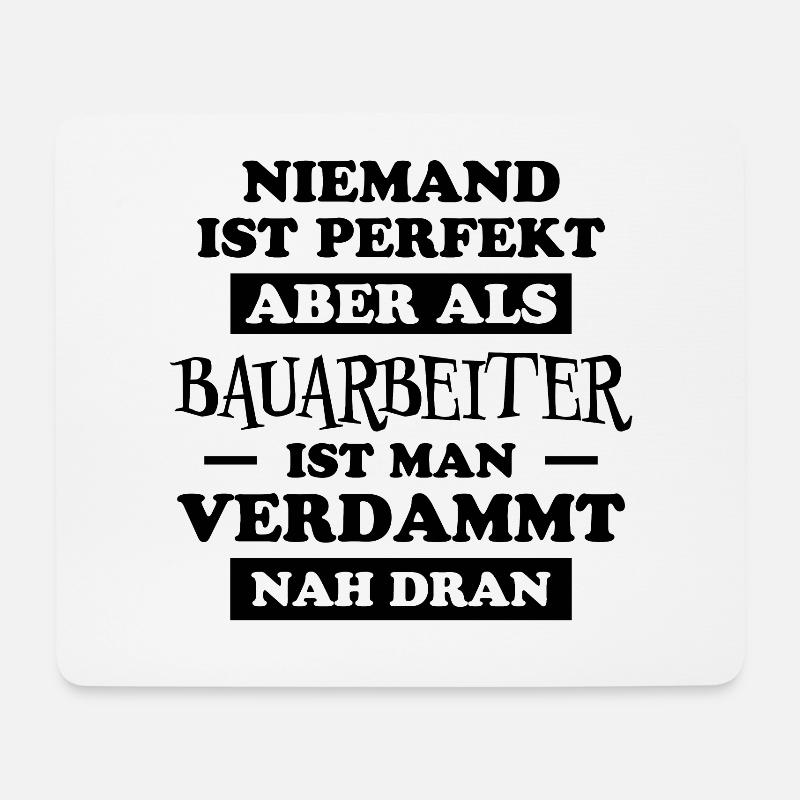 Bauarbeiter Lustiger Spruch Baustelle Job Geschenk - Mousepad (Querformat) - Weiß