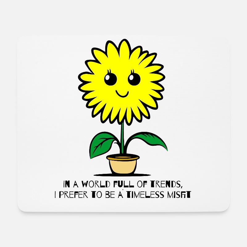 Eine zeitlose unangepasste Sonnenblume - Mousepad (Querformat) - Weiß