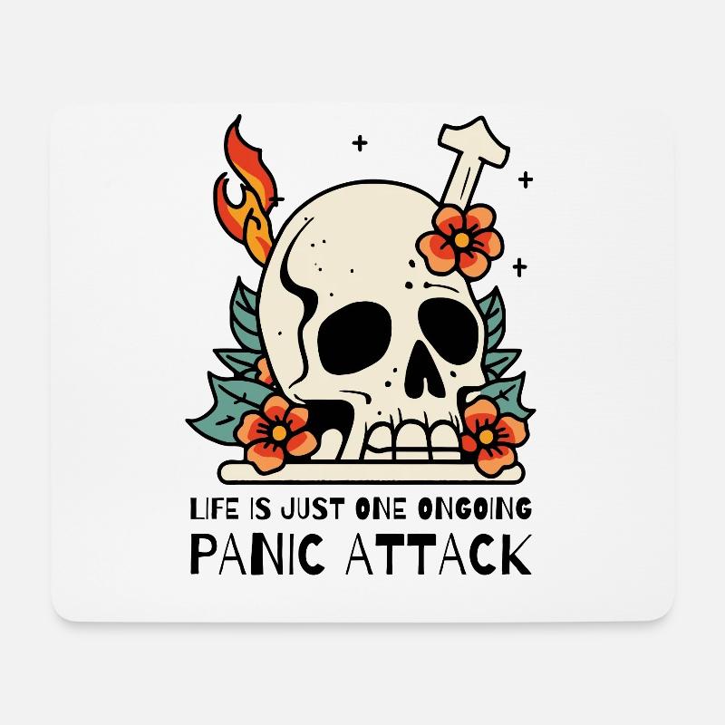 Life is a panic attack - Mouse Pad (horizontal) - white