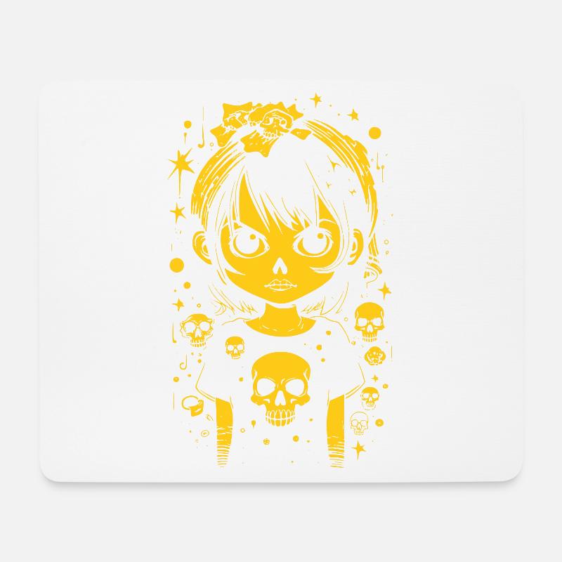 Niedliches wütendes Anime Mädchen - Mousepad (Querformat) - Weiß