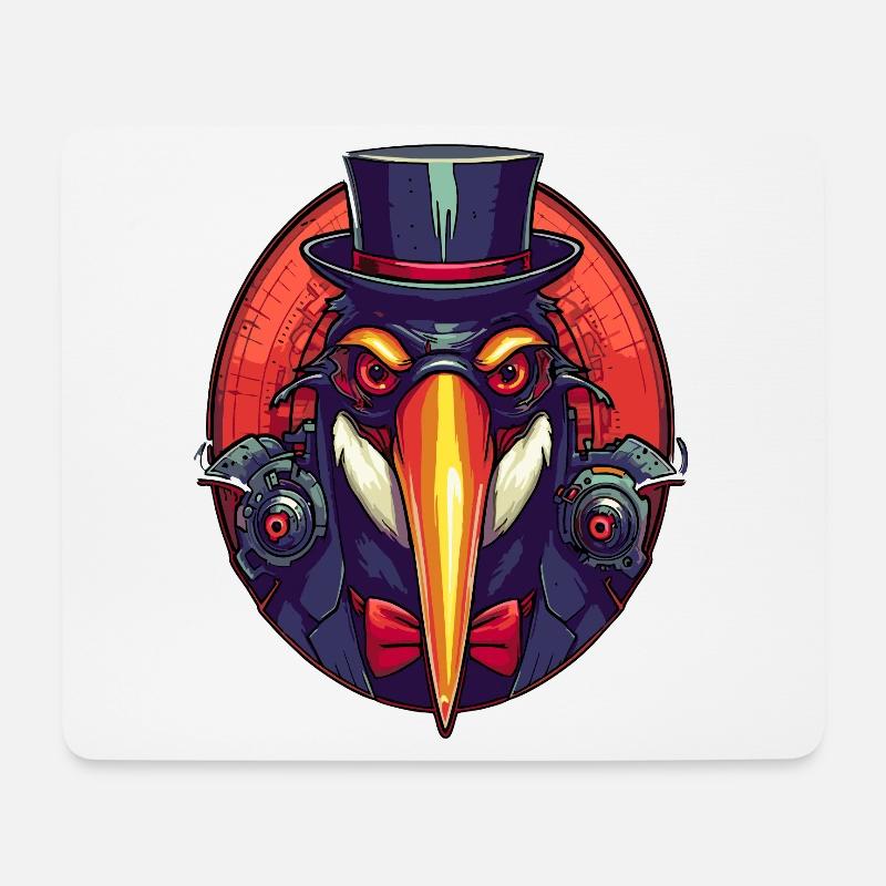 Kühler Gangster Pinguin - Mousepad (Querformat) - Weiß