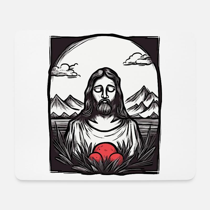 Jesus in Japan: Der göttliche Reisende - Mousepad (Querformat) - Weiß