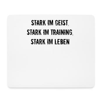 Fitness - Stark im Geist, stark im Training, - Mousepad (Querformat) - Weiß - Vorne