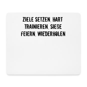 Fitness - Ziele setzen, hart trainieren, Siege - Mousepad (Querformat) - Weiß - Vorne