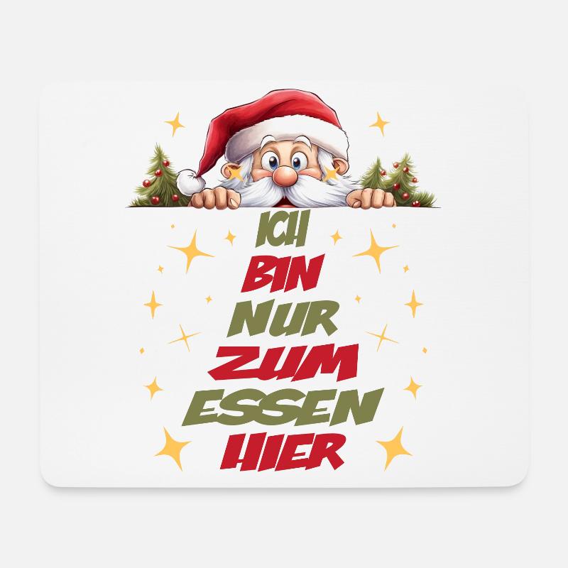 Ich bin nur zum Essen hier - Mousepad (Querformat) - Weiß