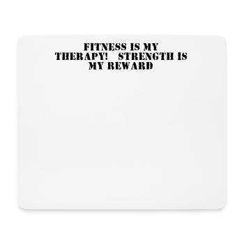 Fitness - Le fitness est ma thérapie, la force est ma - Tapis de souris (format paysage) - blanc - Devant