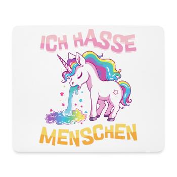 I Hate People Unicorn Puke Rainbow Funny - Mouse Pad (horizontal) - white - Front