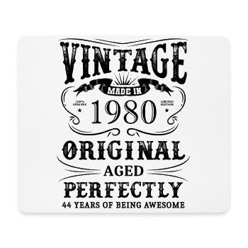 Vintage Made In 1980 44 ans d’être génial - Tapis de souris (format paysage) - blanc - Devant