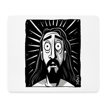 Dessin animé Jésus Homme - Tapis de souris (format paysage) - blanc - Devant
