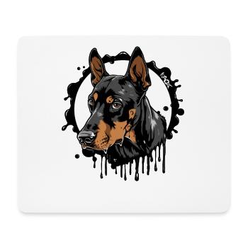 Doberman Dog : Propriétaire de chien - Tapis de souris (format paysage) - blanc - Devant