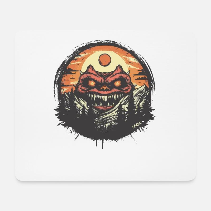 In der Natur ist ein Monster Dämon - Mousepad (Querformat) - Weiß