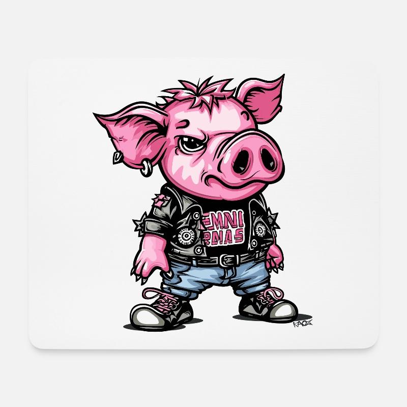 Das Punk Schwein - Mousepad (Querformat) - Weiß