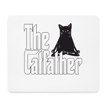 Chat Papa Le Catfather Crazy Cat Père Kitty Daddy - Tapis de souris (format paysage) - blanc - Devant