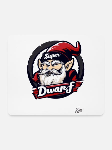 The Funny Hero: Super Dwarf - Mousepad (Querformat) - Weiß
