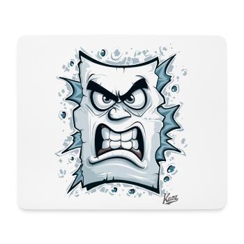 Angry face made of paper - Mouse Pad (horizontal) - white - Front